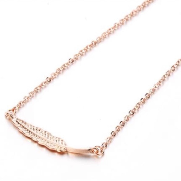 ✨Tiny Rose Gold Feather Necklace✨✨ - Picture 2 of 5